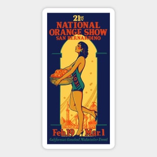 21st National Orange Show Vintage Poster 1931 Sticker